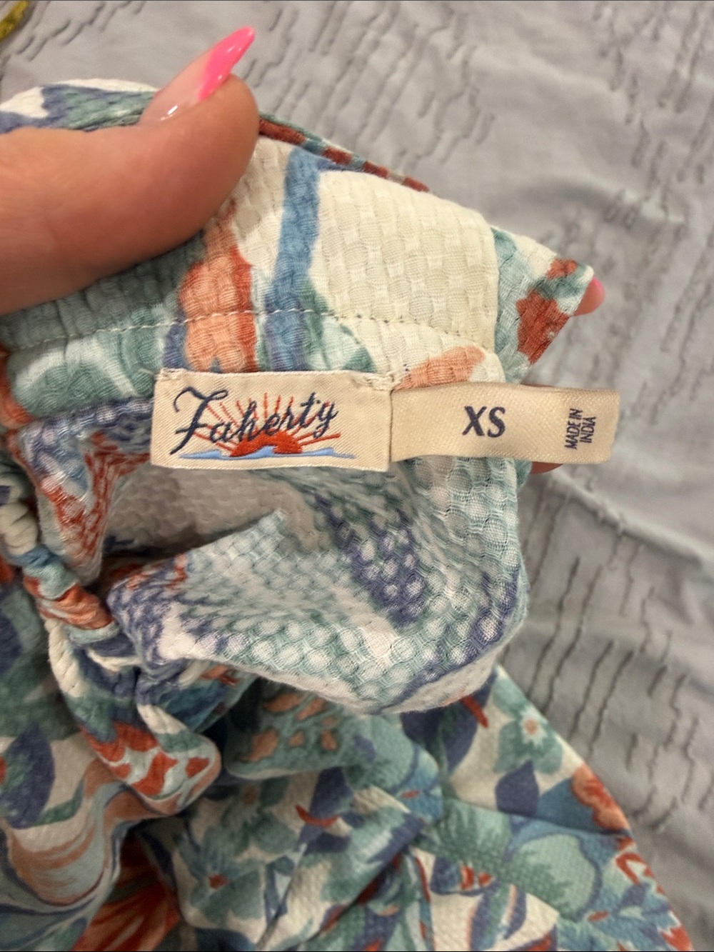 Faherty Blue and Coral Floral Halter Dress NWOT with POCKETS!!! - Picture 12 of 15